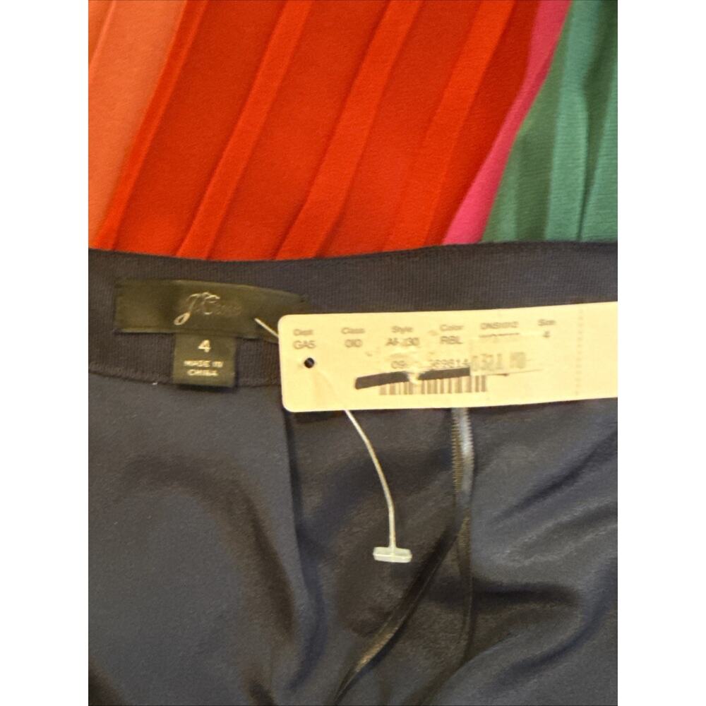 NWT J Crew Sunburst Pleated Rainbow Midi Skirt Bold Multicolor Colorblock [4] - Picture 10 of 13